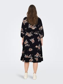 ONLY Normal geschnitten V-Ausschnitt Langes Kleid -Black - 15304534