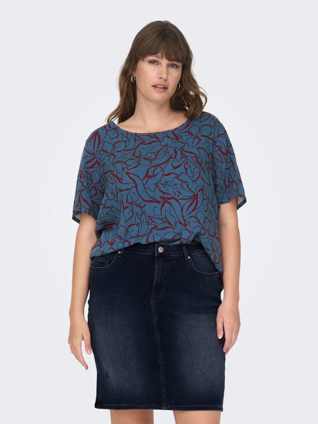ONLY Curvy printed top with short sleeves - 15304541