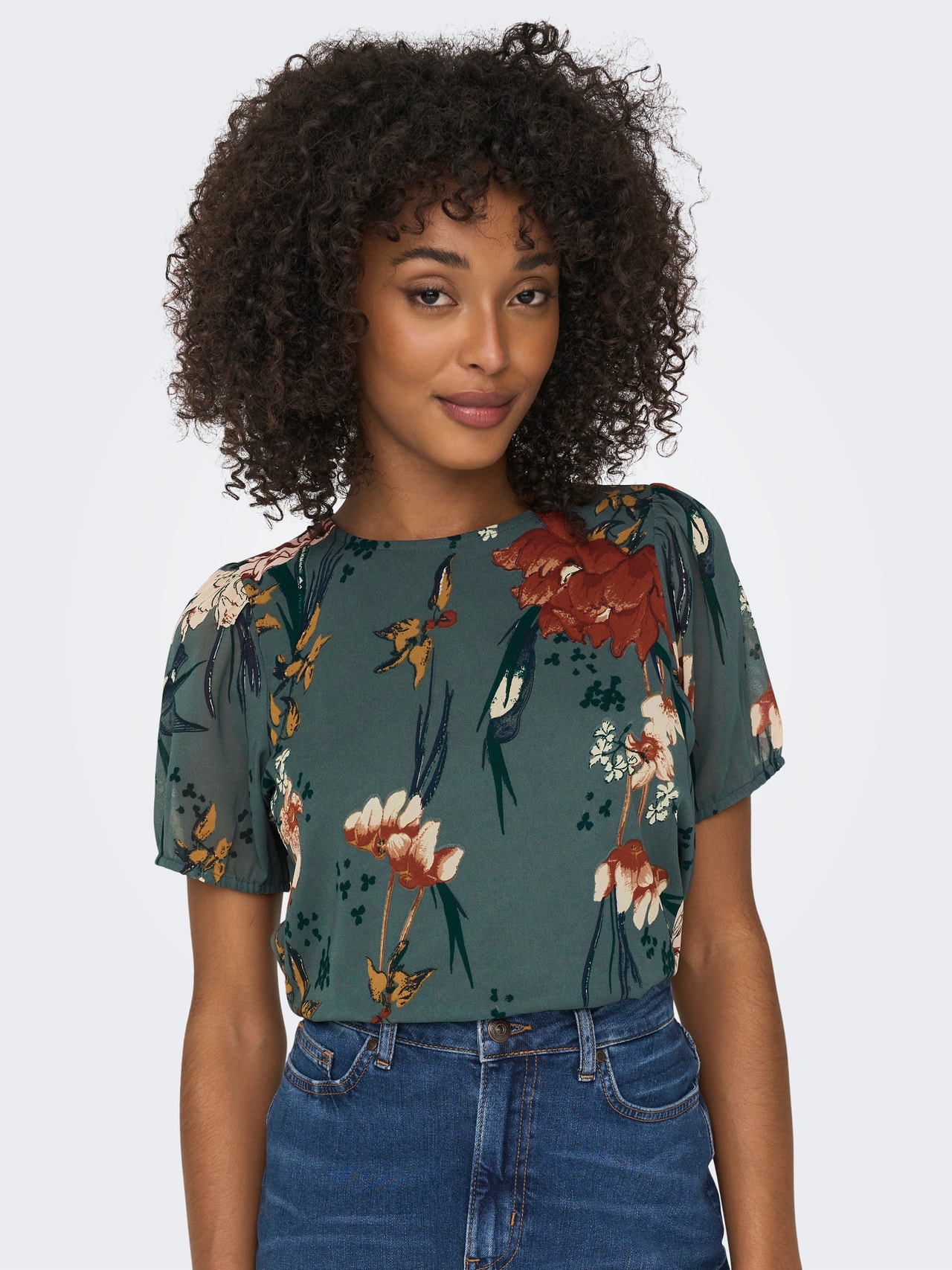 ONLY Regular Fit Round Neck Top -Balsam Green - 15304558