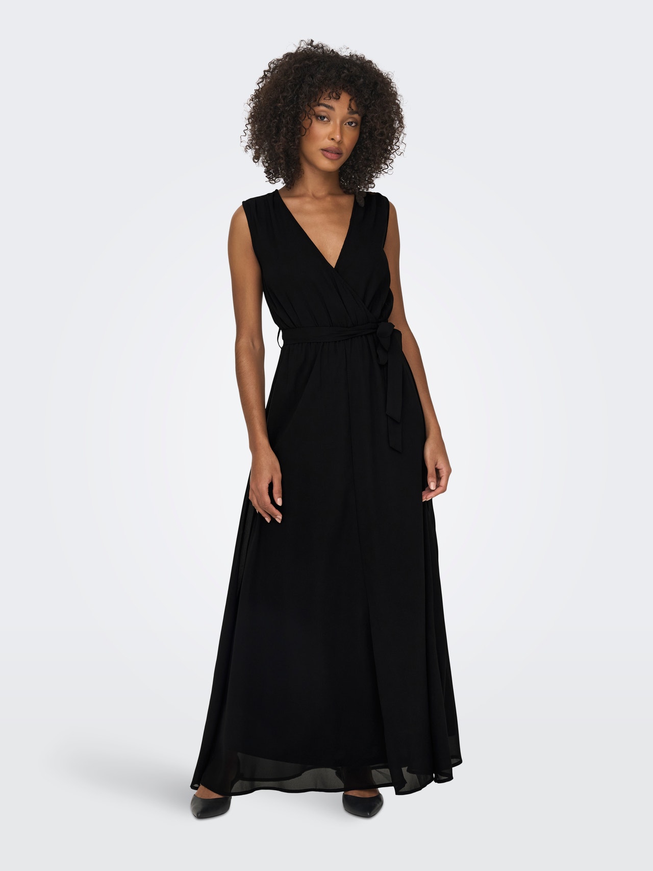 ONLY Loose Fit V-Neck Long dress -Black - 15304561