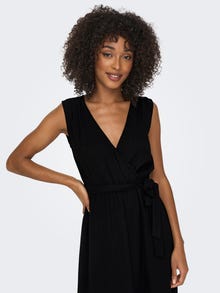 ONLY V-Neck Maxi Dress With Belt -Black - 15304561