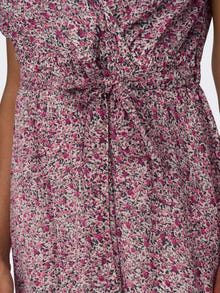 ONLY V-Neck Maxi Dress With Belt -Festival Fuchsia - 15304561