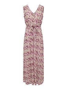 ONLY V-Neck Maxi Dress With Belt -Mulberry - 15304561
