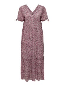 ONLY Maxi dress with v-neck -Festival Fuchsia - 15304562