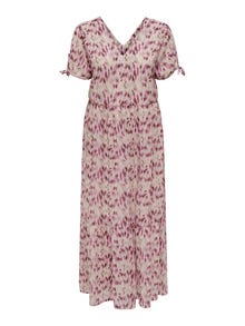 ONLY Robe midi Relaxed Fit Col en V Manches bouffantes -Mulberry - 15304562