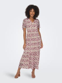 ONLY Robe midi Relaxed Fit Col en V Manches bouffantes -Mulberry - 15304562