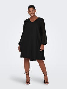 ONLY Regular Fit V-Neck Long dress -Black - 15304565
