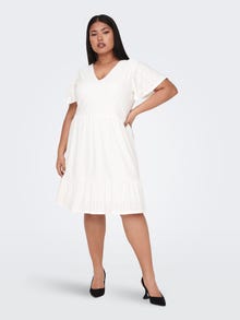 ONLY Regular Fit V-hals Lang kjole -Cloud Dancer - 15304572