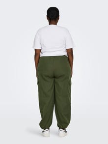 ONLY Pantalons cargo Regular Fit Taille moyenne Élastique Poignets ou bas élastiqués -Rifle Green - 15304573