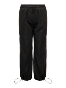 ONLY Pantalons cargo Regular Fit Taille moyenne Élastique Poignets ou bas élastiqués -Black - 15304573