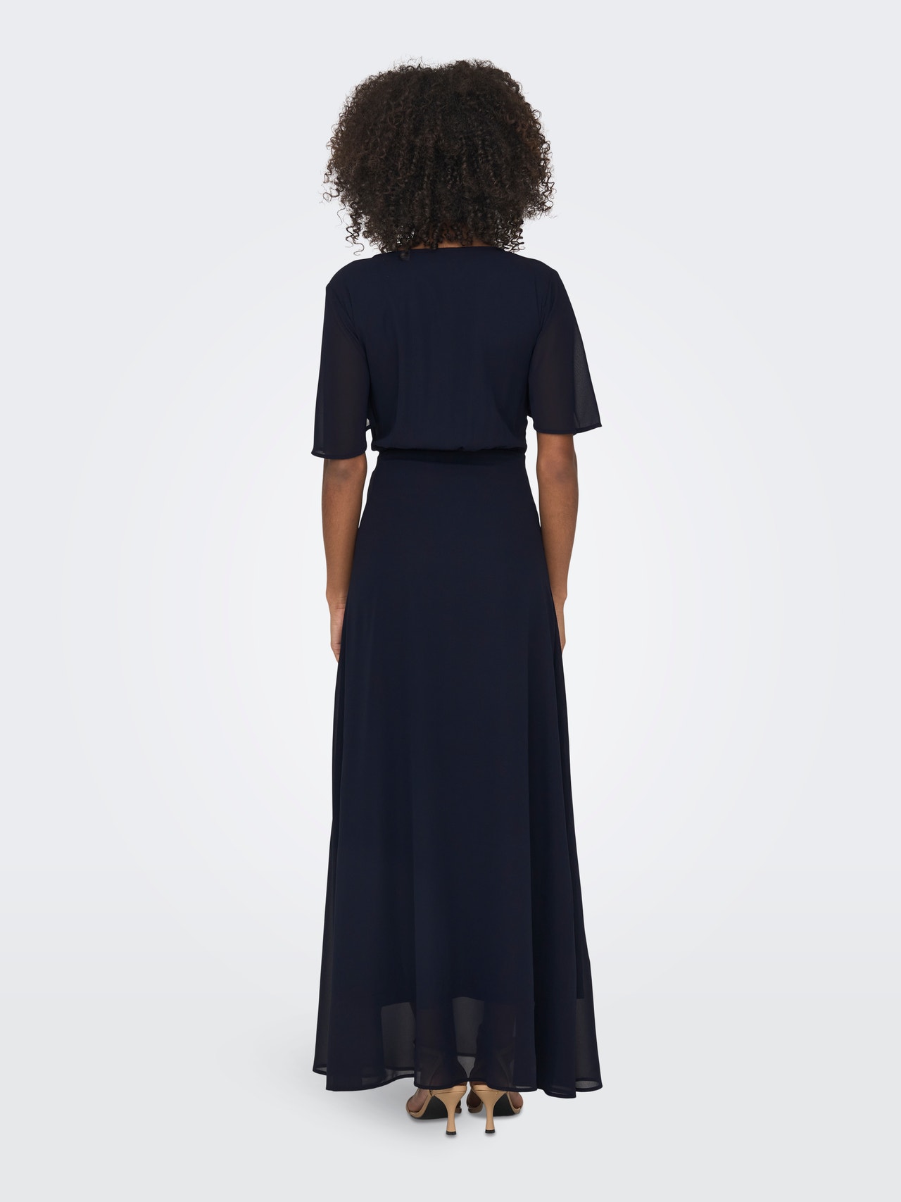 ONLY V-Neck Short Sleeves Maxi Dress -Night Sky - 15304574