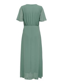 ONLY Relaxed fit V-Hals Midi-jurk -Chinois Green - 15304574