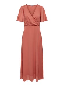 ONLY Robe midi Relaxed Fit Col en V -Canyon Rose - 15304574