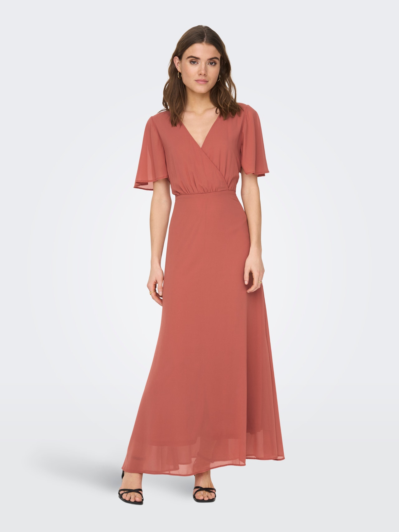 ONLY Relaxed Fit V-Neck Midi dress -Canyon Rose - 15304574