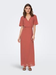 ONLY Relaxed Fit V-Neck Midi dress -Canyon Rose - 15304574