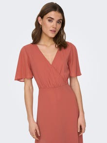 ONLY V-Neck Short Sleeves Maxi Dress -Canyon Rose - 15304574