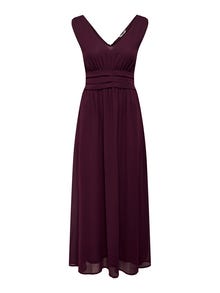 ONLY V-Neck Maxi Dress -Winetasting - 15304577