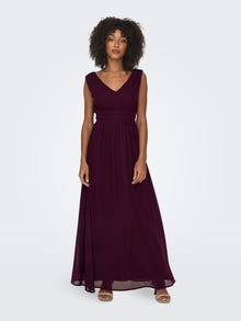 ONLY V-Neck Maxi Dress -Winetasting - 15304577