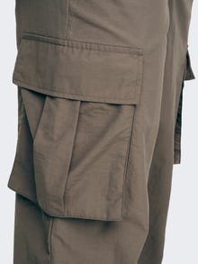 ONLY Pantalones Corte wide leg Cintura media Detalle elástico -Walnut - 15304585