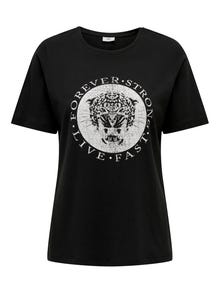ONLY Regular Fit O-hals T-skjorte -Black - 15304587