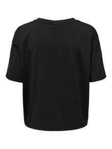 ONLY Lös passform O-ringning Nedsänkta axlar T-shirt -Black - 15304595