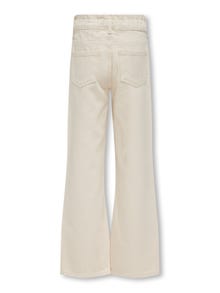 ONLY KOGAnni Paperbag Wide Crop Jeans -Ecru - 15304608