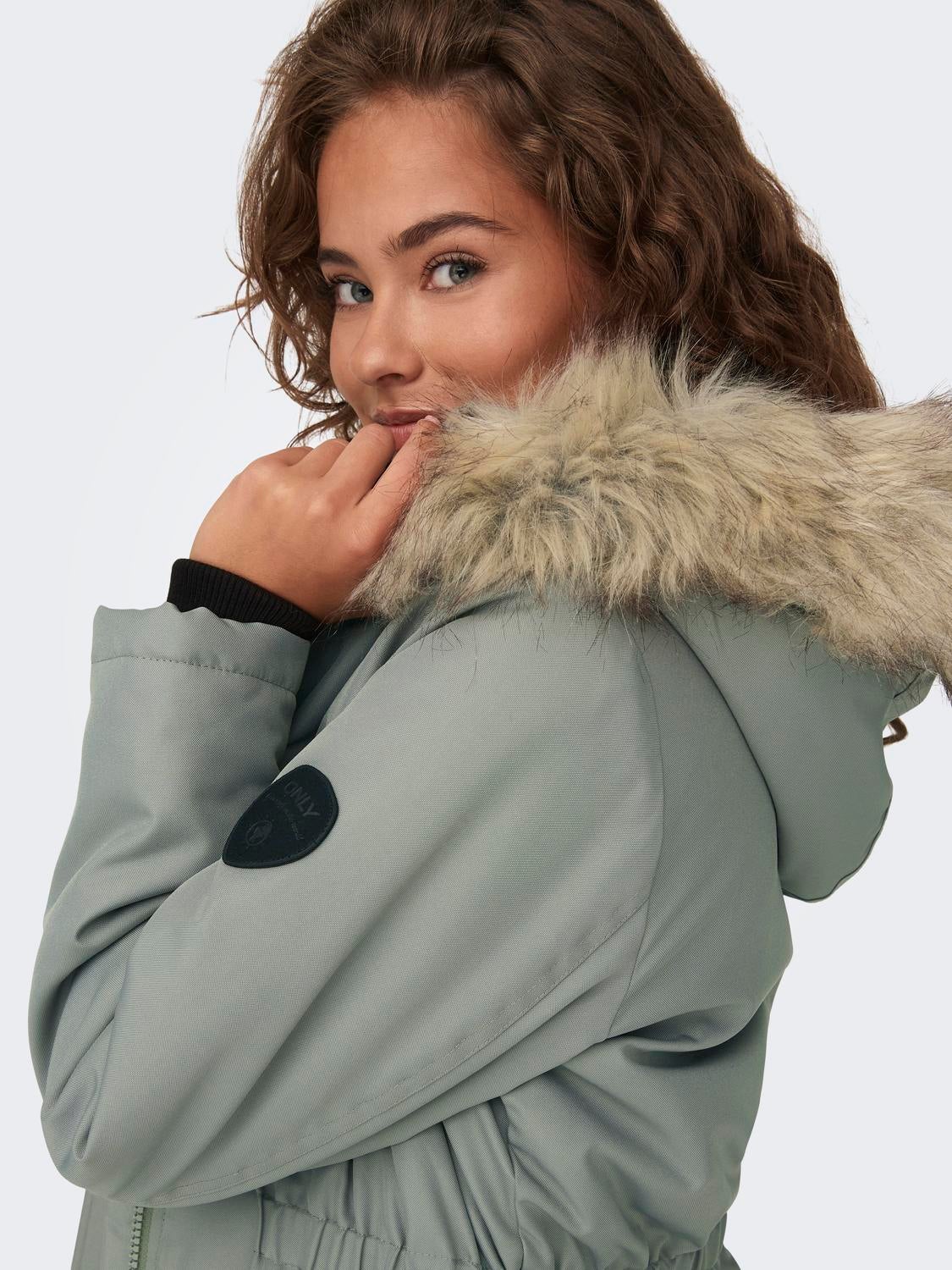 Only fur clearance hooded jacket