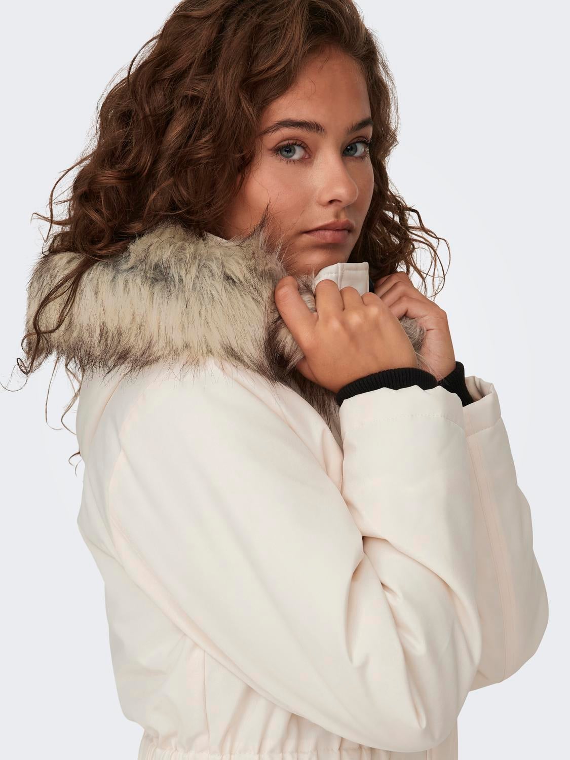 Detachable faux fur sales collar and cuffs