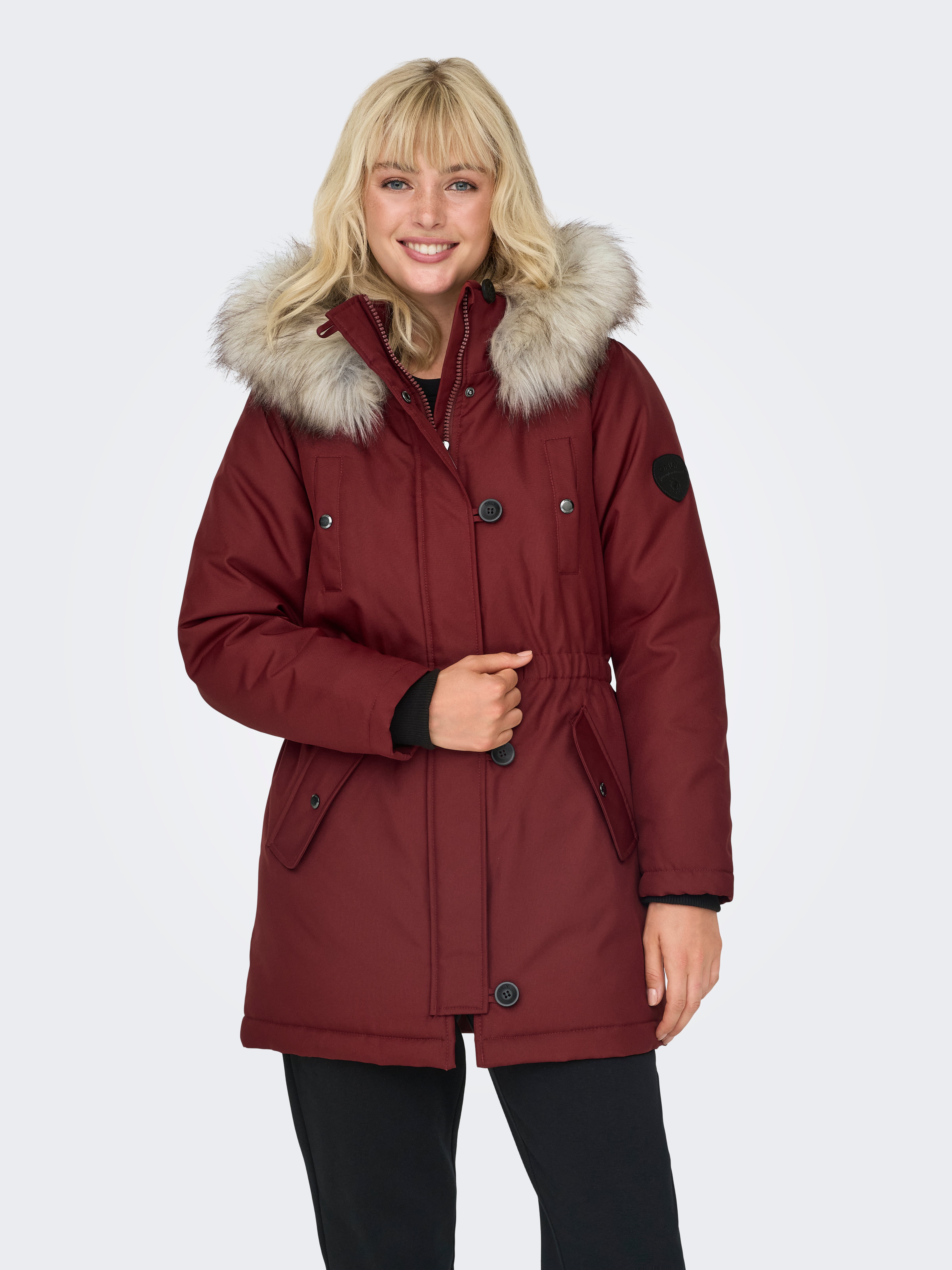 ONLIRIS Langer Parka Dunkelrot ONLY