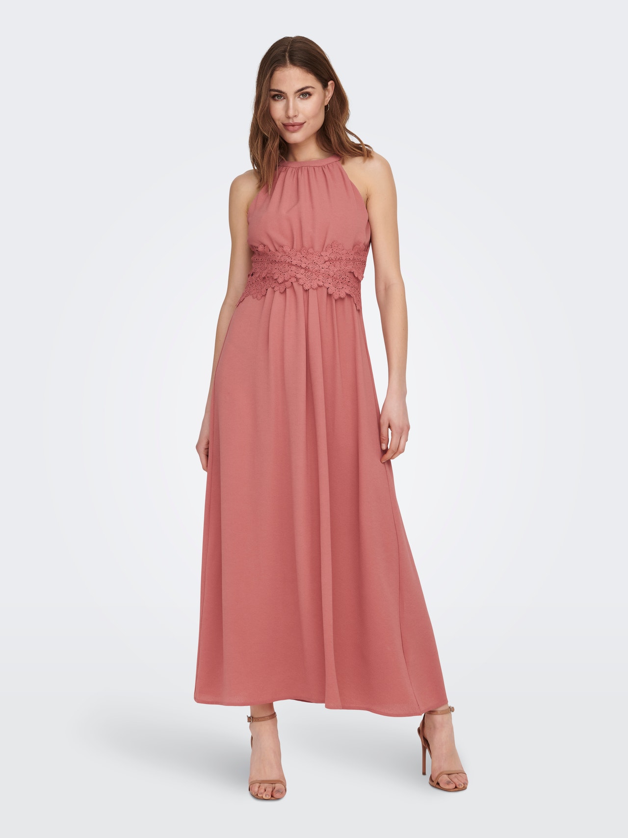 ONLY Maxi Halterneck Dress -Dusty Cedar - 15304689