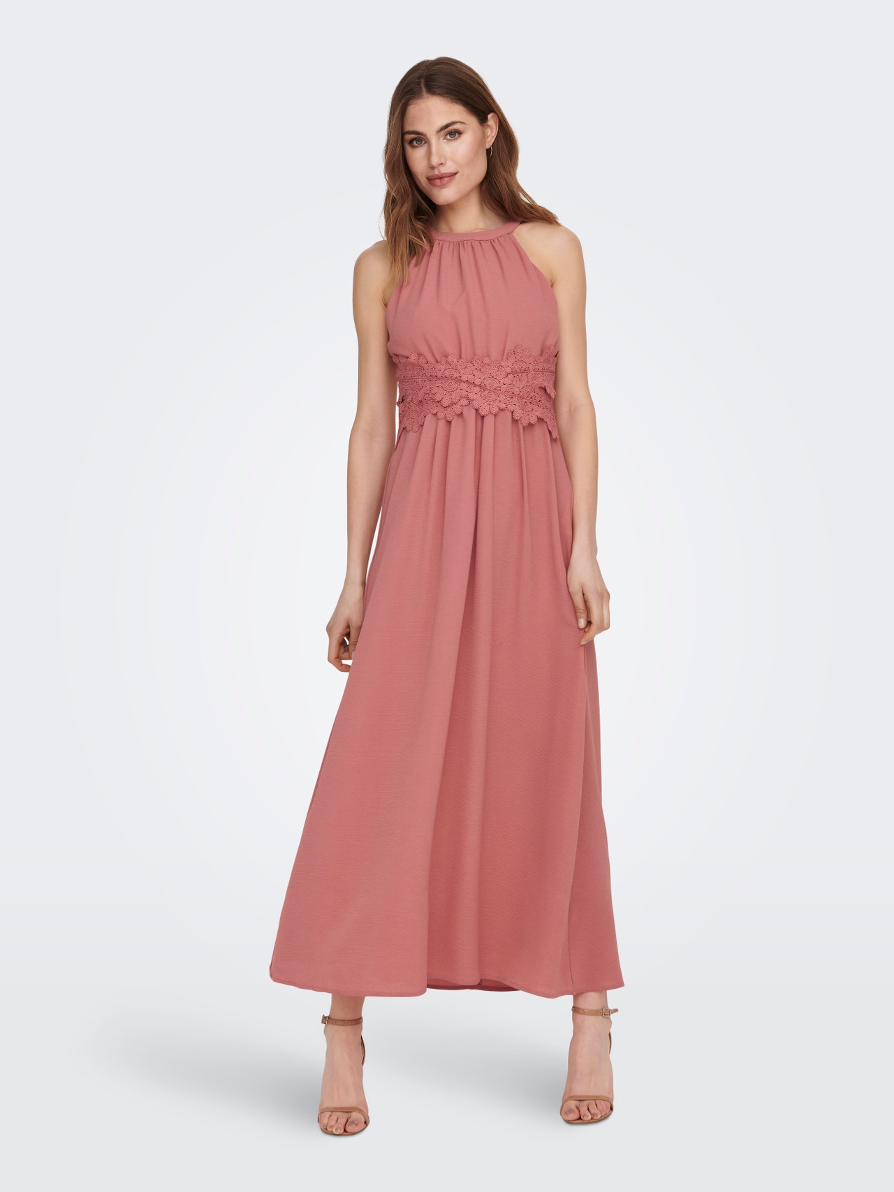 ONLY Robe midi Relaxed Fit Dos nu -Dusty Cedar - 15304689