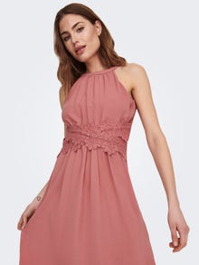 ONLY Relaxed Fit Halter neck Midi dress -Dusty Cedar - 15304689