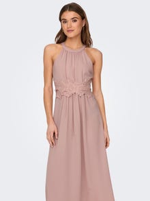 ONLY Relaxed Fit Halter neck Midi dress -Misty Rose - 15304689