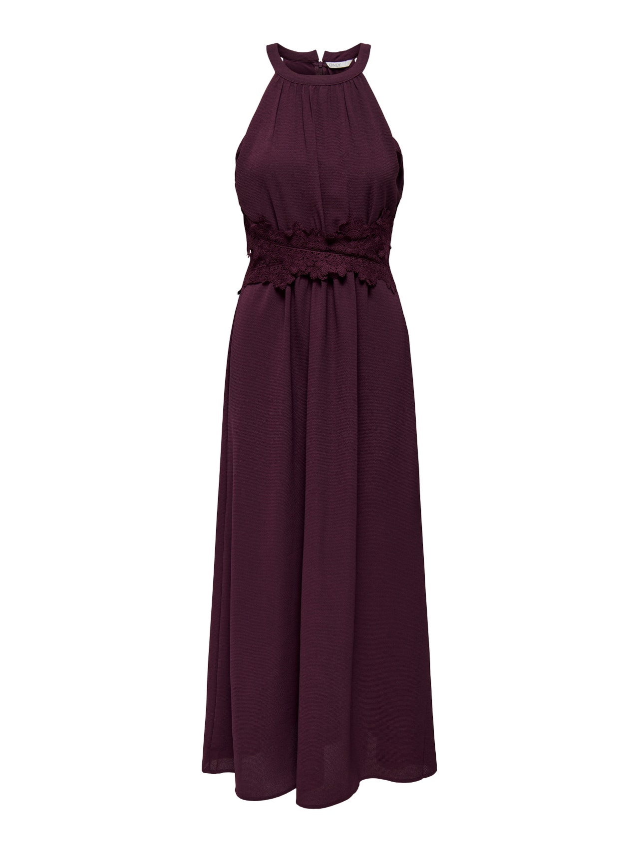ONLY Relaxed Fit Halter neck Midi dress -Winetasting - 15304689