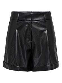 ONLY Faux leather shorts -Black - 15304744