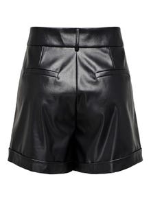 ONLY Faux leather shorts -Black - 15304744