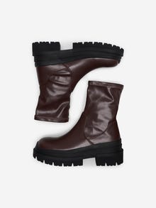 ONLY Faux leather boots -Brown Stone - 15304757