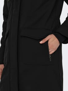 ONLY Hood Ribbed cuffs Coat -Black - 15304774