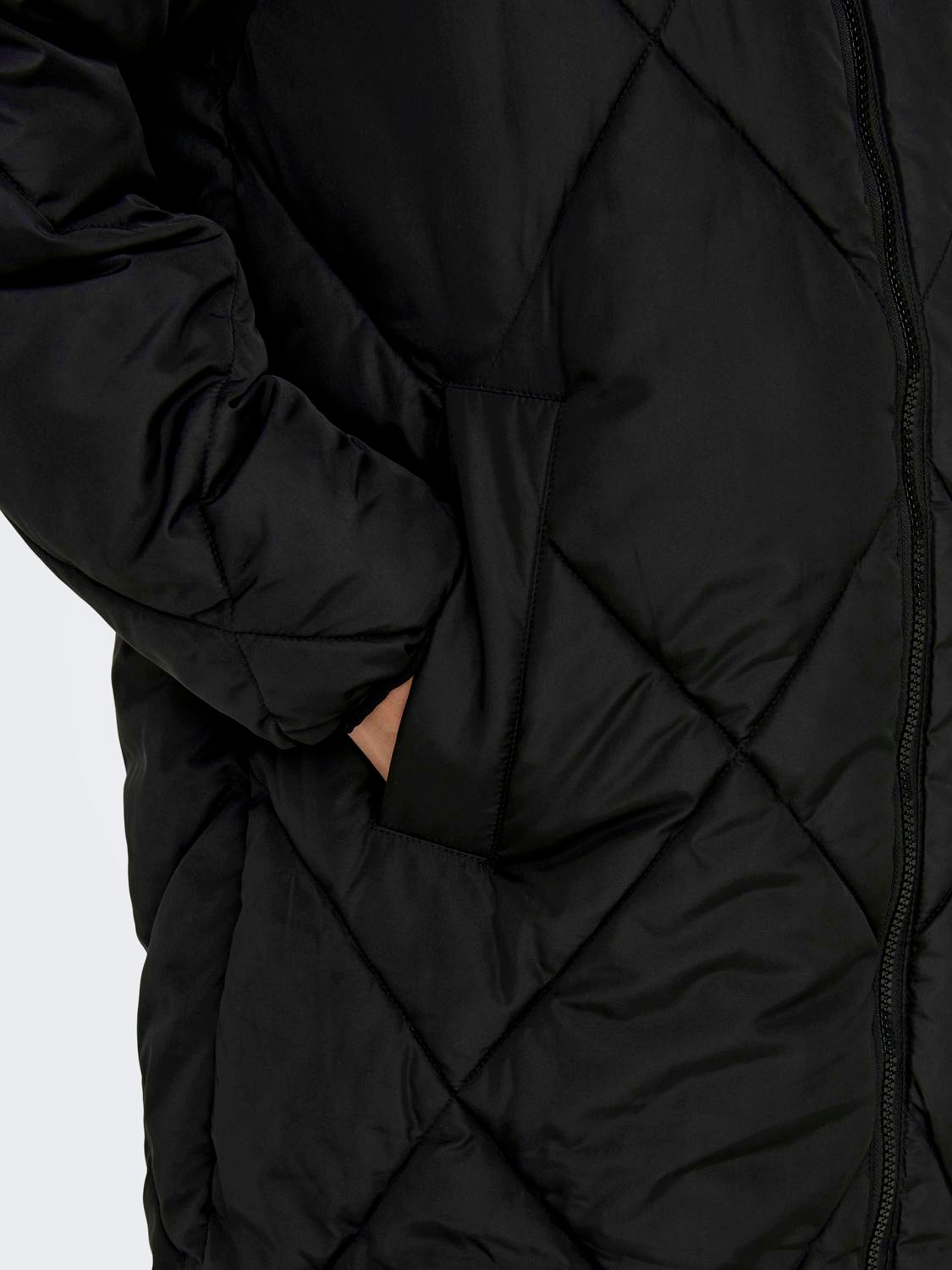 ONLY High neck Coat -Black - 15304780
