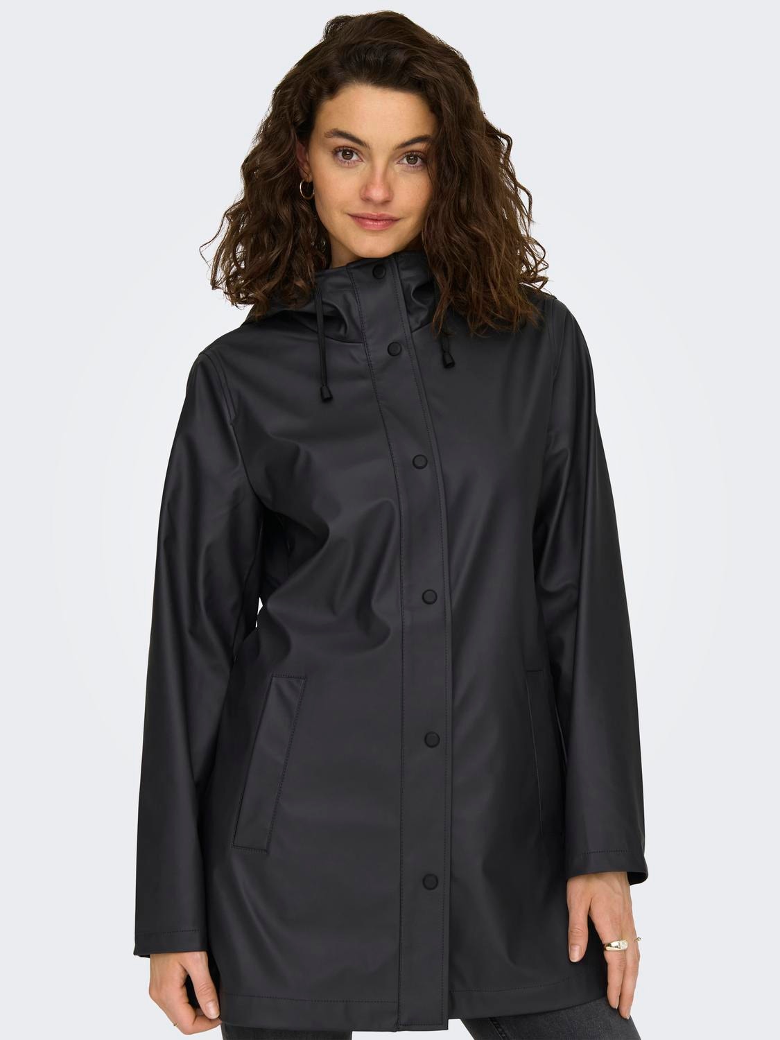 ONLY Long rain jacket with buttons  -Phantom - 15304784