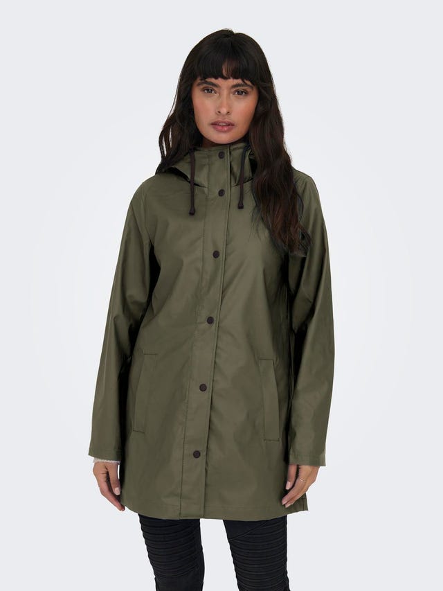 ONLY Long rain jacket with buttons  - 15304784
