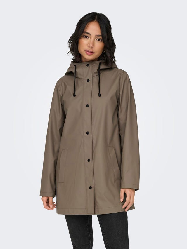 ONLY Long rain jacket with buttons  - 15304784