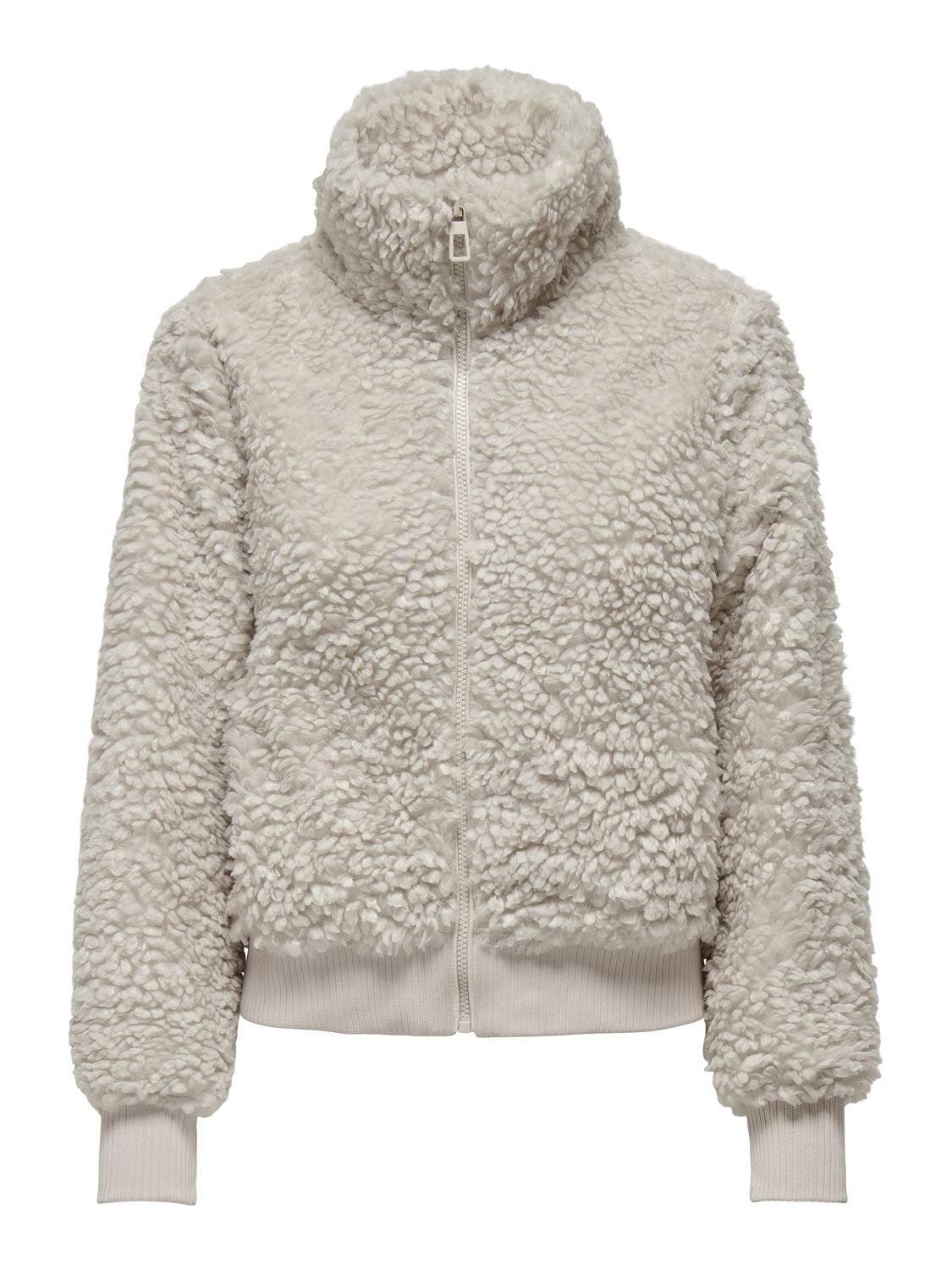 ONLY Teddy jacket with high neck -Moonbeam - 15304785