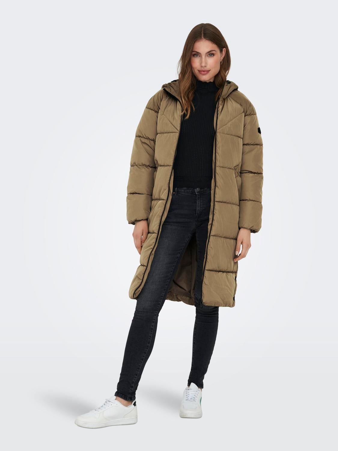 Long puffer coat | Light Brown | ONLY®