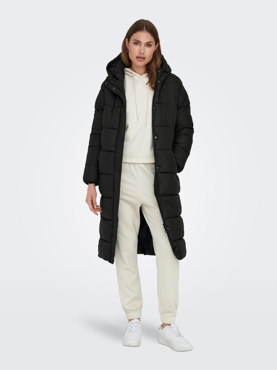 ONLY Hood Coat -Black - 15304791
