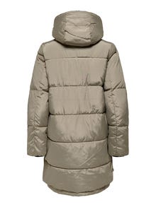 ONLY Hood Ribbed cuffs Coat -Silver Sage - 15304792