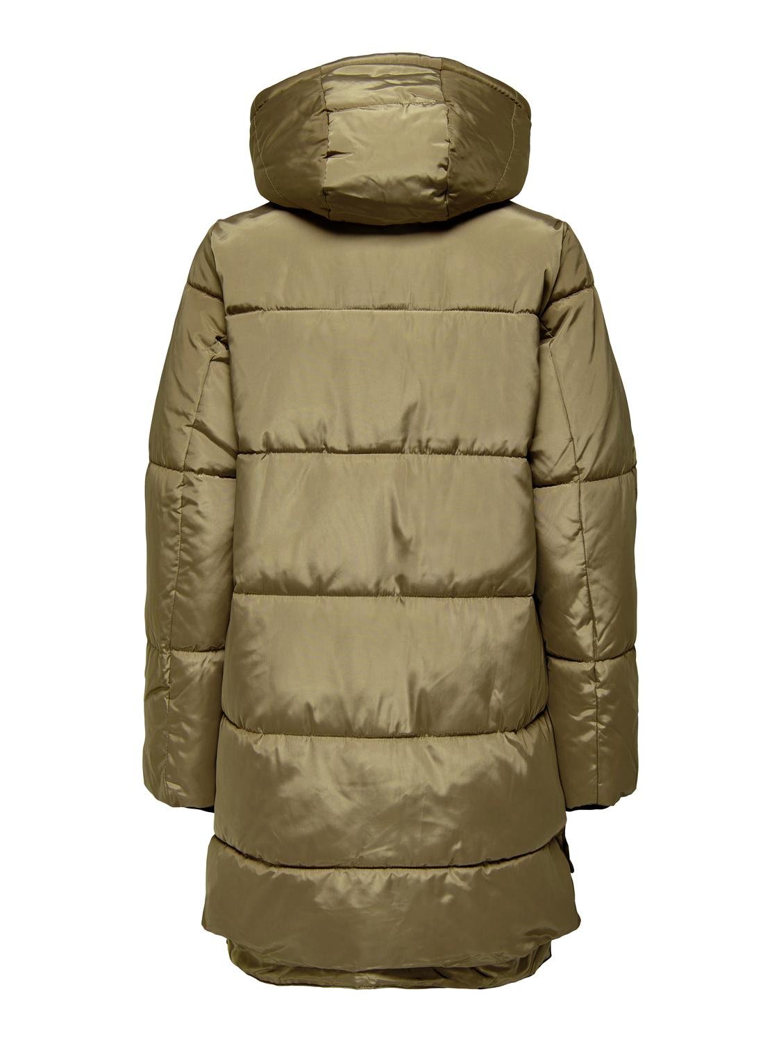 ONLY Hood Ribbed cuffs Coat -Otter - 15304792