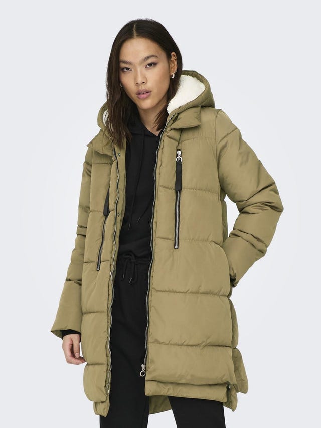 ONLY Hood Ribbed cuffs Coat - 15304792