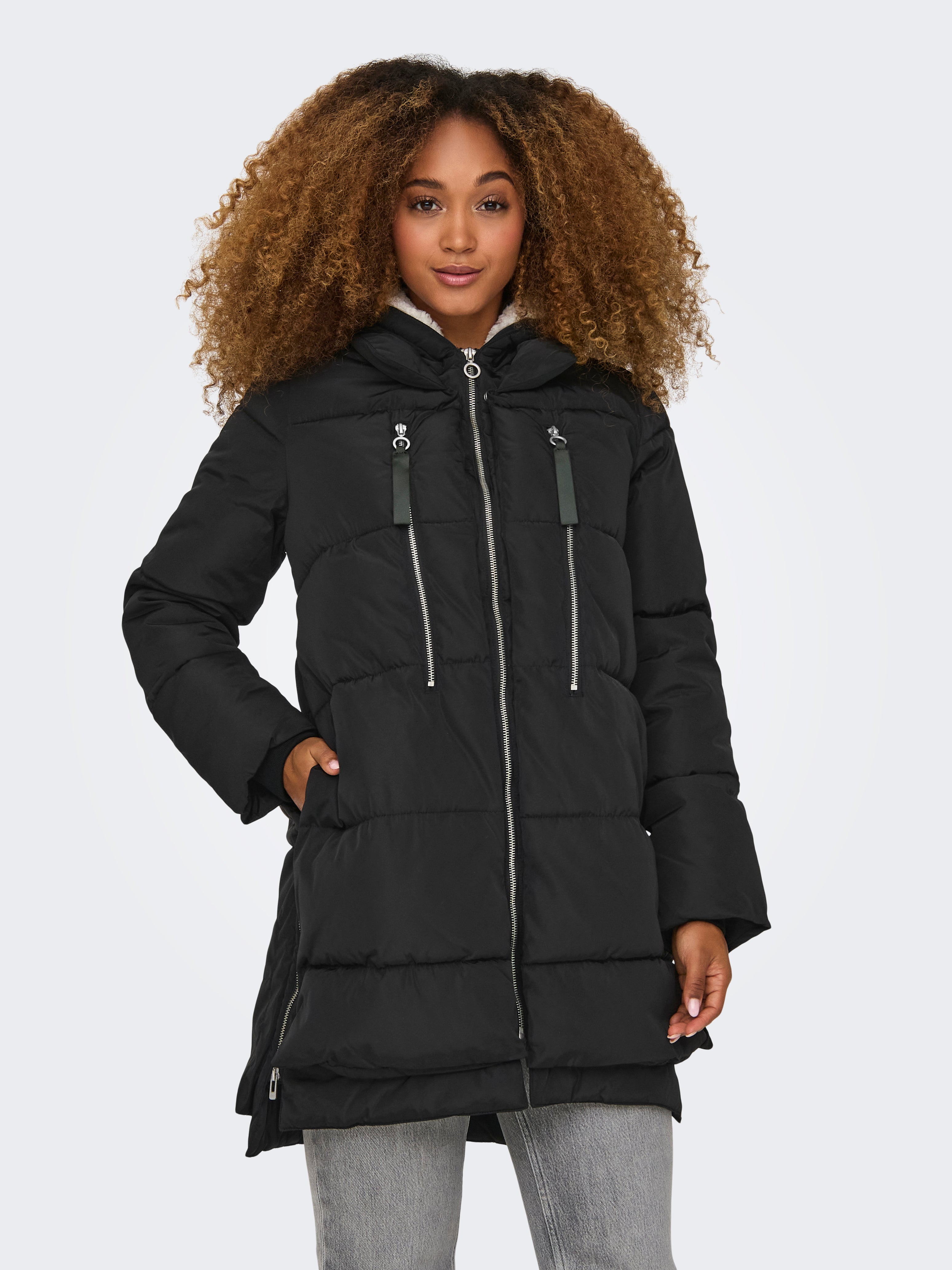 Black ribbed 2025 puffer jacket