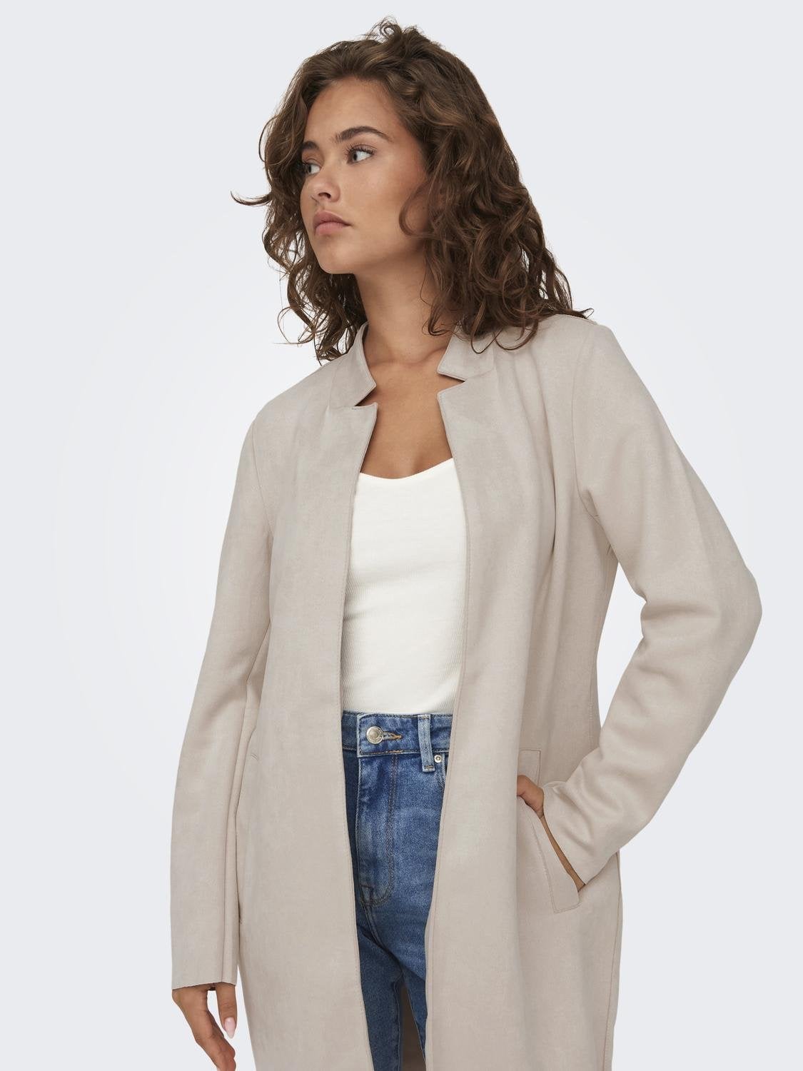 Suede hot sale longline jacket